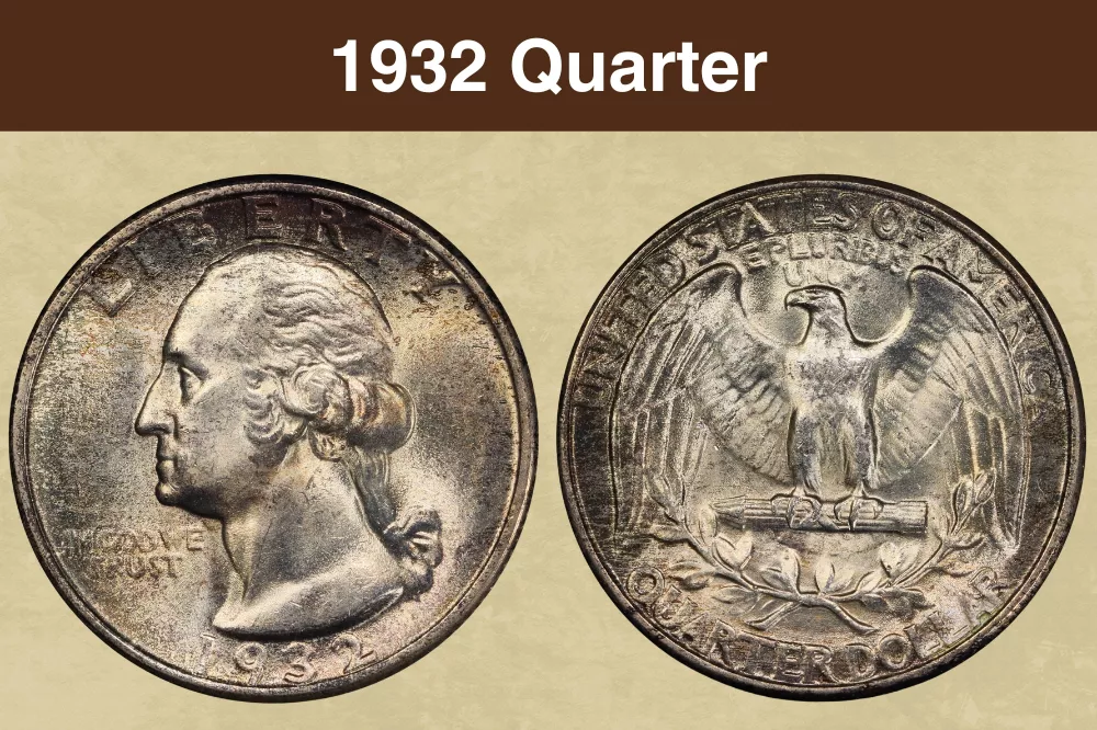 1932 Washington Quarter obverse and reverse showing George Washington portrait and eagle design