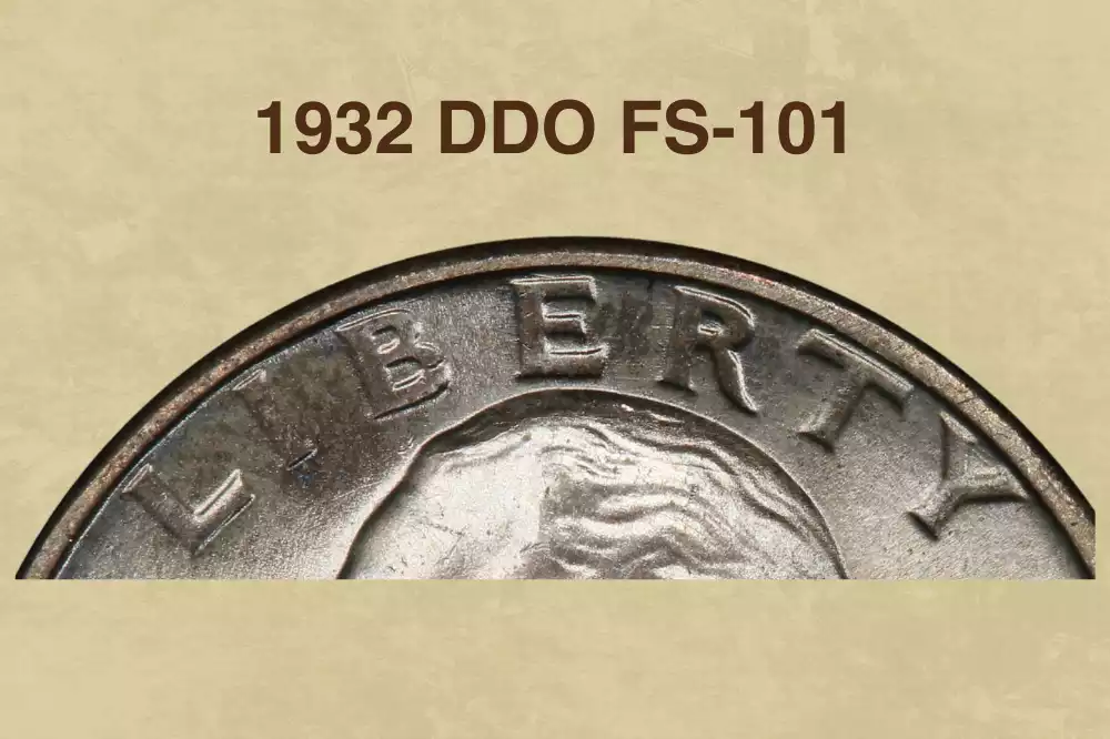 1932 Washington Quarter DDO FS-101 error showing doubling on IN GOD WE TRUST and LIBERTY lettering