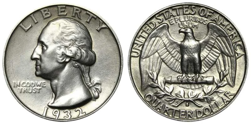 1932-S Washington Quarter RPM FS-501 showing S-over-inverted-S repunched mint mark variety